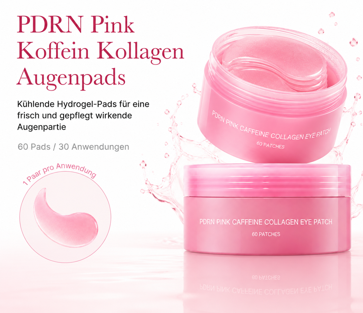 PDNR Pink Koffein Kollagen Augenpads