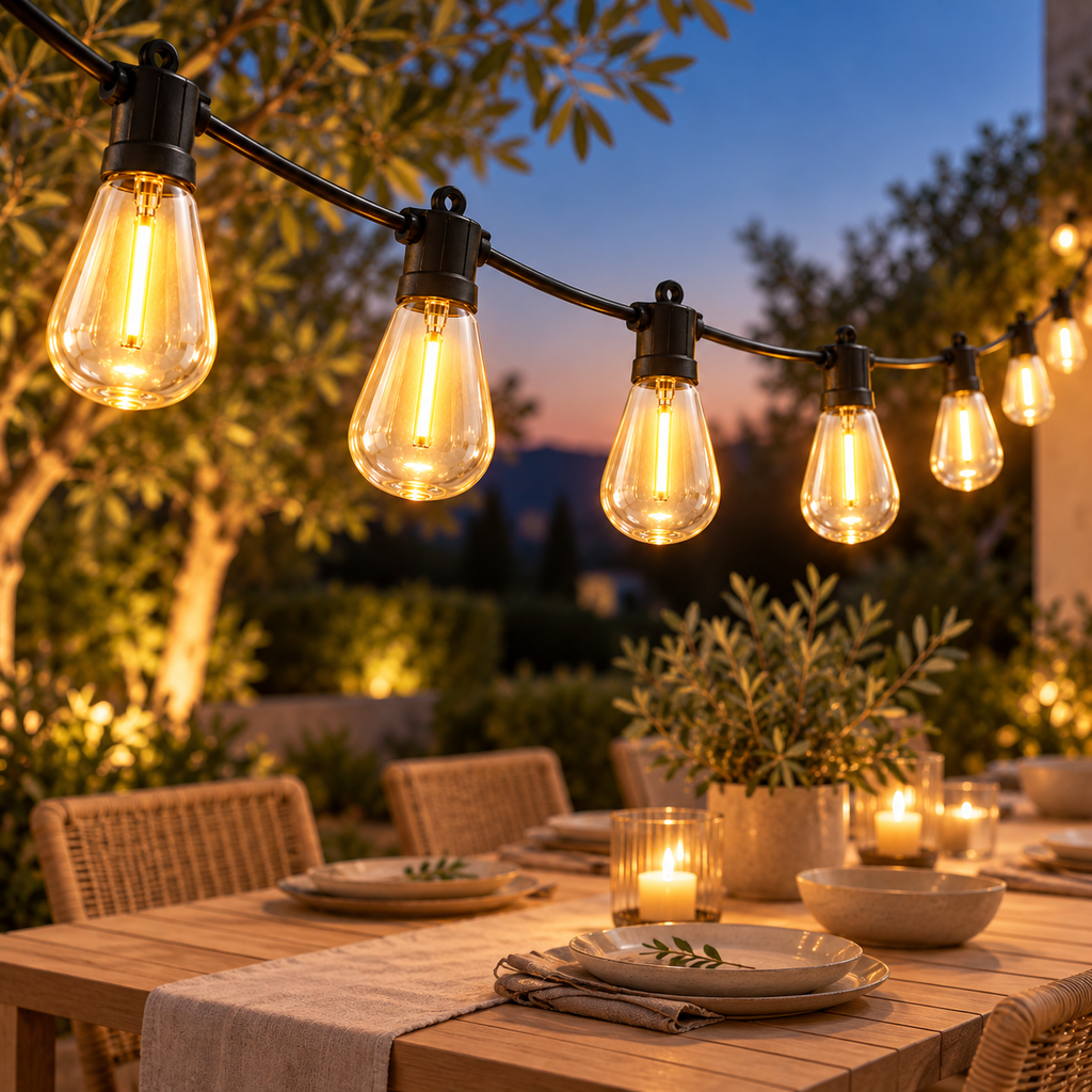 Outdoor-Lichterkette im Vintage-Look
