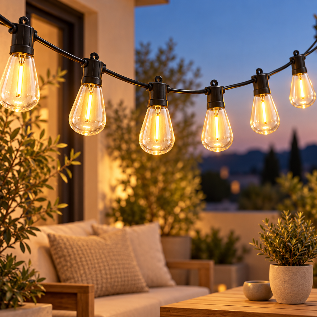 Outdoor-Lichterkette im Vintage-Look