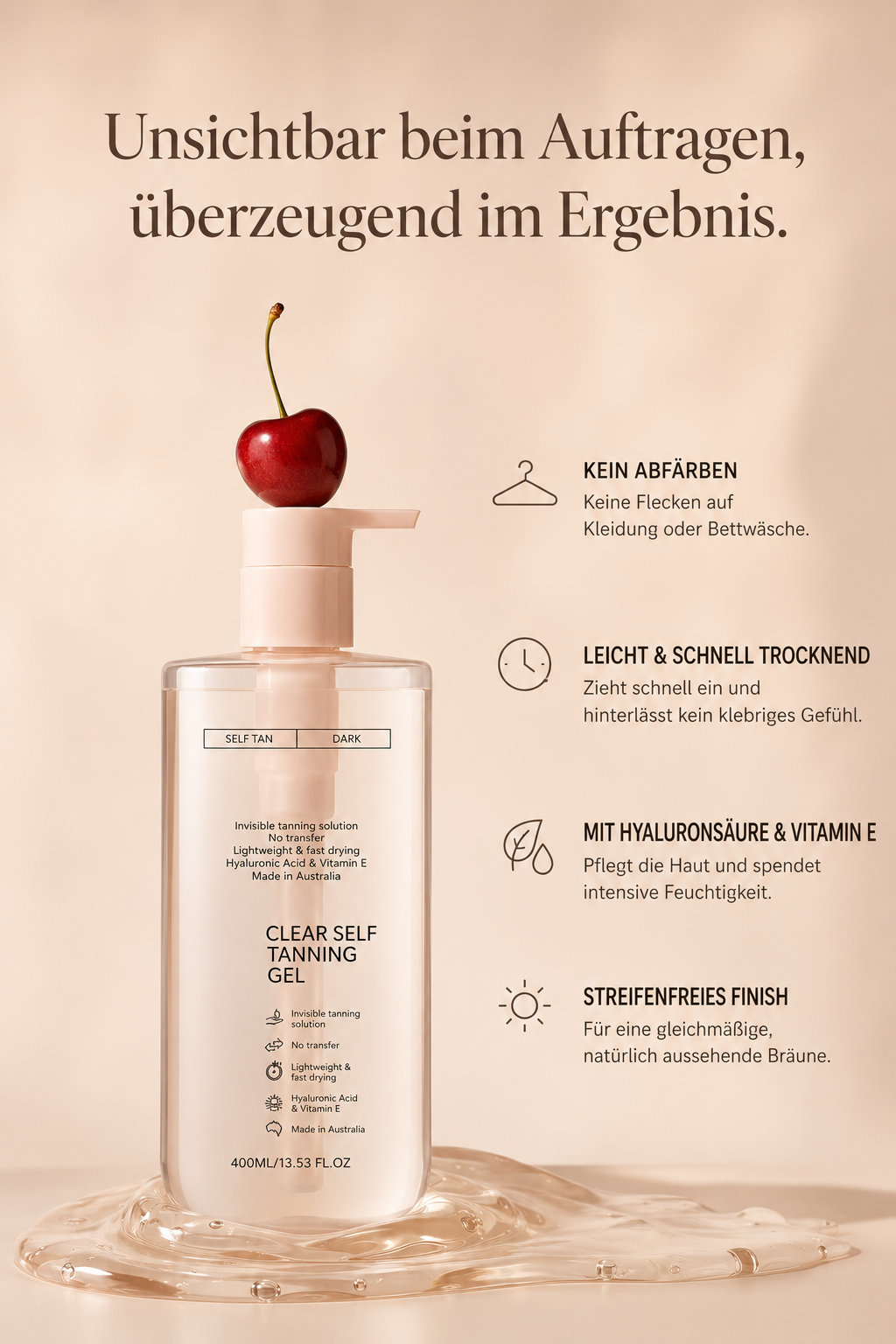 Transparentes Self-Tanning Gel ohne Abfärben